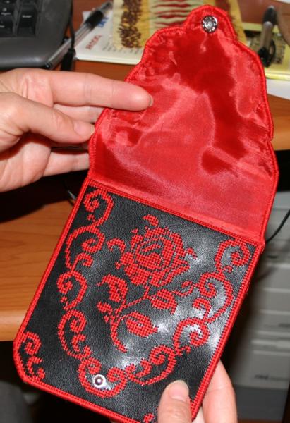 Elegant Rose Purse with Machine Embroidery image 2