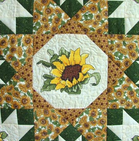 Sunflower Wall Hanging with Machine Embroidery image 2