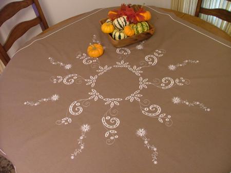 Linen Table Cloth with Embroidery image 8