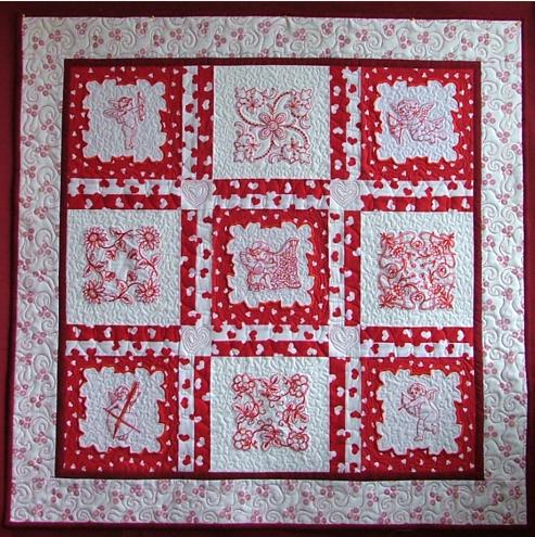 Valentine Angels Quilted Wall Hanging image 9