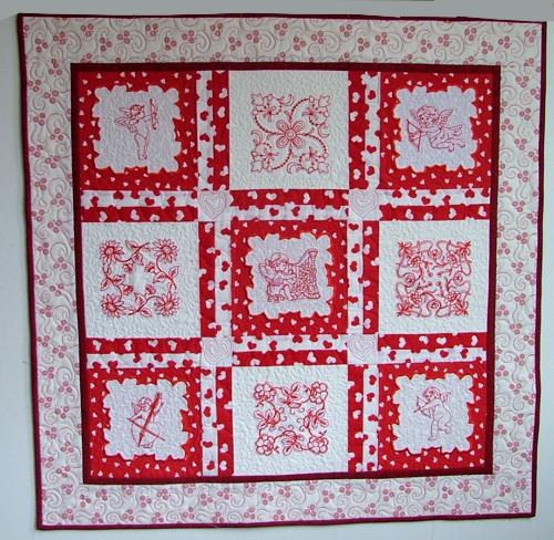 Valentine Angels Quilted Wall Hanging image 4