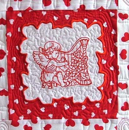 Valentine Angels Quilted Wall Hanging image 8