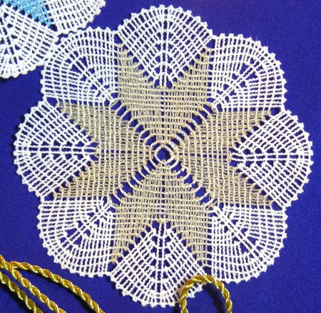 Freestanding Bobbin Lace Star of Bethlehem Doily image 1