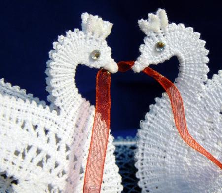 FSL Battenberg Swan Lace Ring Bearers image 3