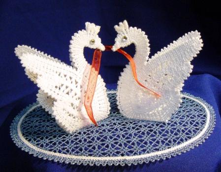 FSL Battenberg Swan Lace Ring Bearers image 4