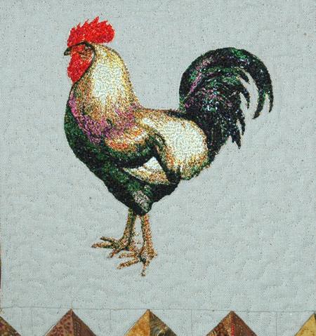 Quilted Wallhanging with Chicken Embroidery image 14