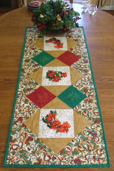 Christmas Poinsettia Table Runner image 1