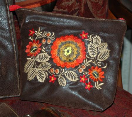 Cosmetic Case with Wild Flowers Embroidery image 1