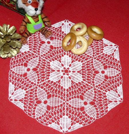 FSL Crochet Triangle Flower Motif image 1