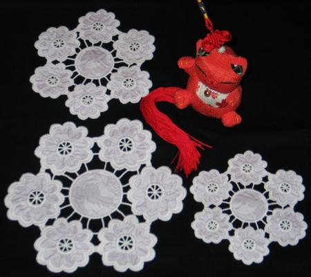 Cutwork Lace Flower Doily image 1