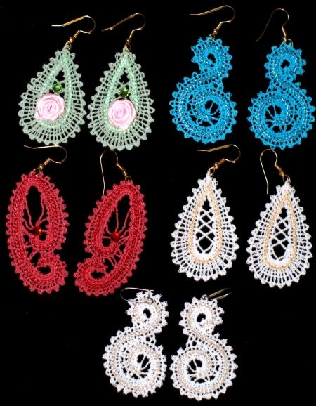 FSL Battenberg Lace Earrings image 1