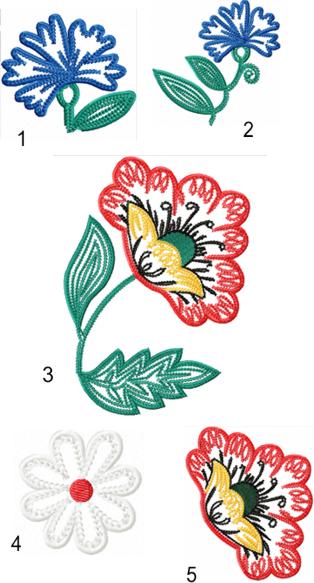 Folk Flower Applique Set image 2