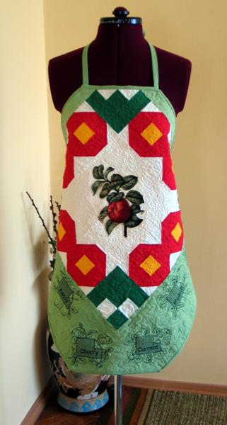 Quilted Apron with Fruit Embroidery image 19