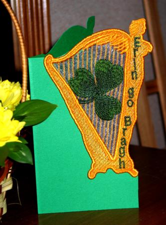 FSL Irish Harp and Shamrock Greeting Card image 1