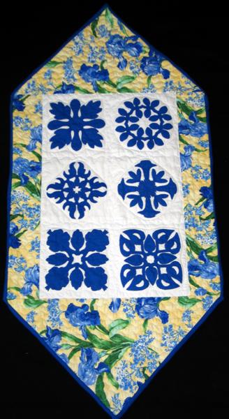 Quilted Tablerunner with Hawaiian Motifs image 1