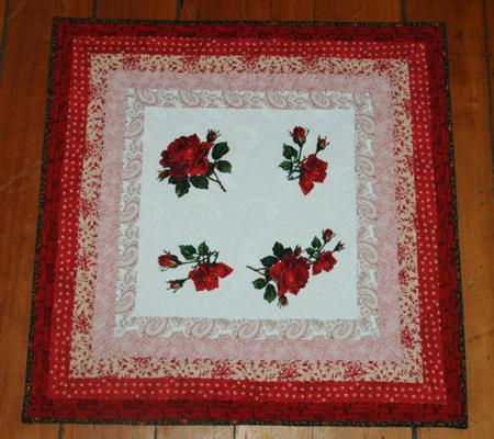 Quilted Tabletopper with Rose Embroidery image 12