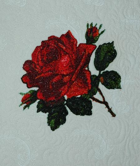 Quilted Tabletopper with Rose Embroidery image 9