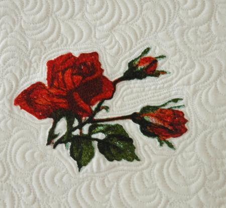 Quilted Tabletopper with Rose Embroidery image 10