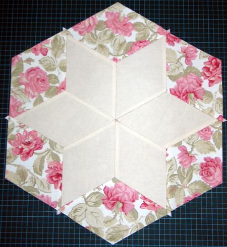 Hexagonal Quilted Table Toppers with Rose Embroidery image 4