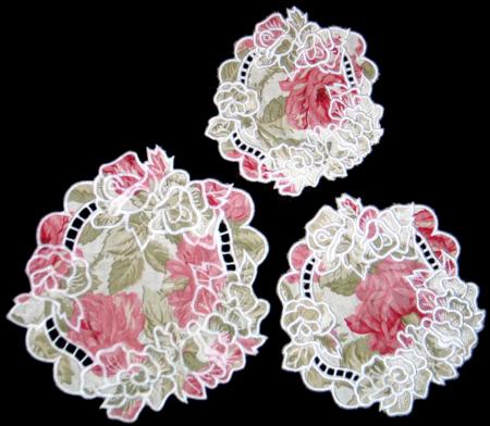 Rosebud Cutwork Doily image 1