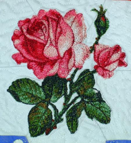 Roses and Stars Patriotic Quilted Table Topper image 8