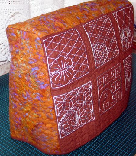 Quilted Cover for a Small Sewing Machine with Sashiko Embroidery image 12