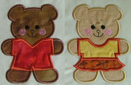 Teddy Bear Cookie Cutter Applique Set image 1