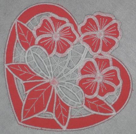 Valentine Heart Cutwork Lace Motif image 5