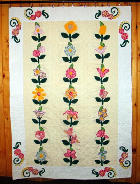 Flower Garden Applique Embroidery Design