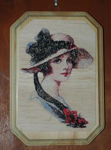 Embroidered Balsa Wood Hangings image 1