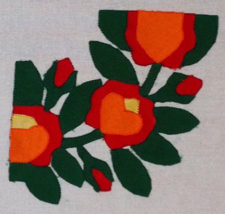 Baltimore Album Quilt. Block 2: Poppy Garland image 12