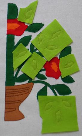 Baltimore Album Quilt. Block 3: Vase of Poppies image 11