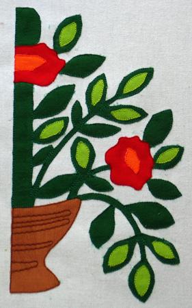 Baltimore Album Quilt. Block 3: Vase of Poppies image 12