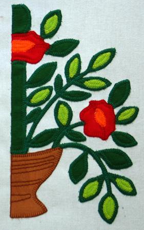 Baltimore Album Quilt. Block 3: Vase of Poppies image 13