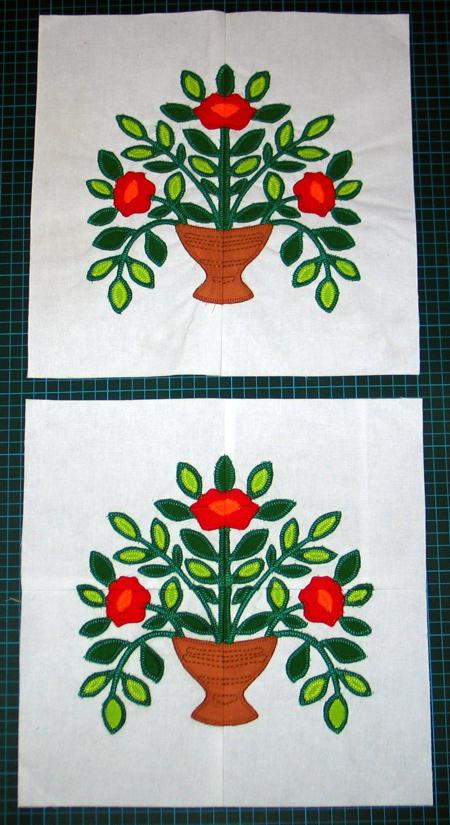 Baltimore Album Quilt. Block 3: Vase of Poppies image 18