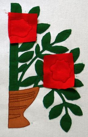 Baltimore Album Quilt. Block 3: Vase of Poppies image 7