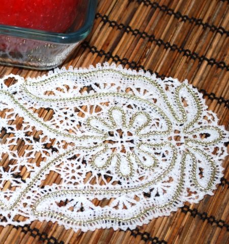 Freestanding Battenberg Lace Sunflower Doily image 3