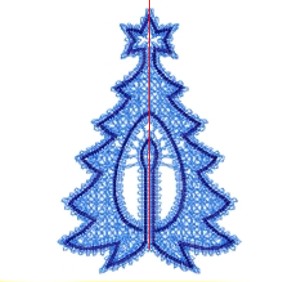FSL Battenberg Lace Christmas Tree Ornament image 2
