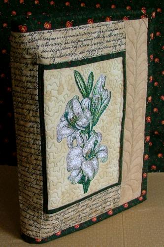 Quilted Bible Cover with Embroidery image 1