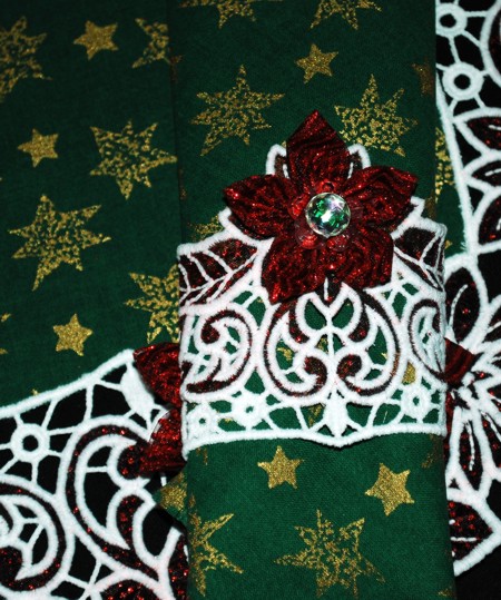 Cutwork Applique Poinsettia Border Lace image 12