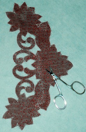Cutwork Applique Poinsettia Border Lace image 4