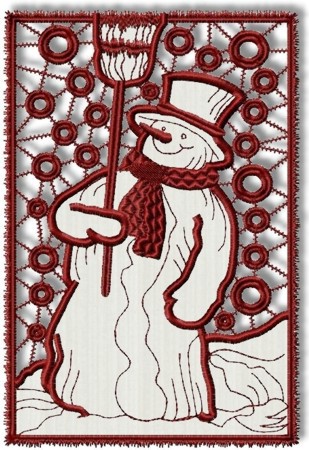 Snowman Cutwork Lace image 1