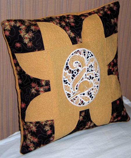 Quilted Pillow with Cutwork Embroidery image 10