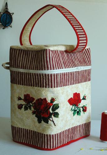 Quilted Craft Basket with Embroidery image 1