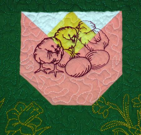 Spring Tablerunner with Redwork Embroidery image 13