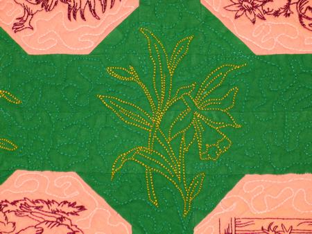 Spring Tablerunner with Redwork Embroidery image 14