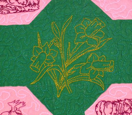 Spring Tablerunner with Redwork Embroidery image 16