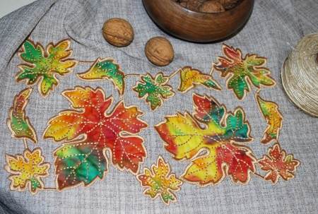 Autumn Leaves Applique and Cutwork Set image 3
