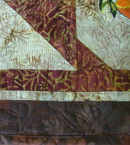 Quilted Tablerunner with Orange Embroidery image 16