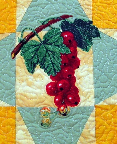 Quilted Cushion with Red Currant Embroidery image 14